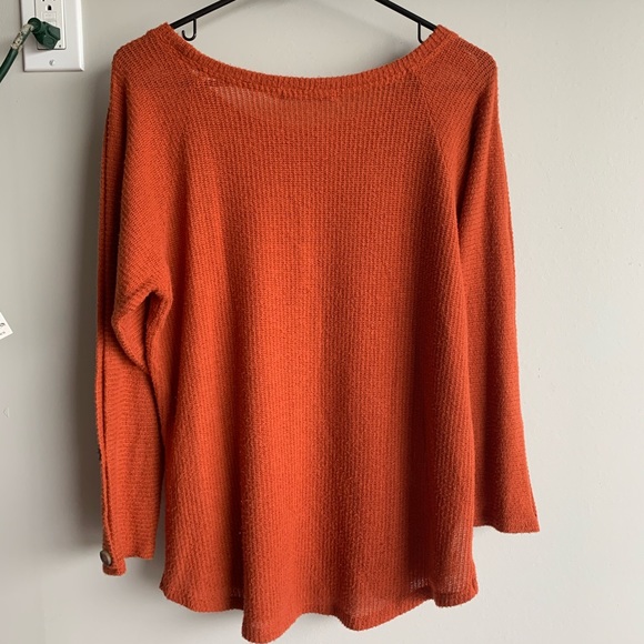 Burnt orange button-lined Sweater - Picture 3 of 3